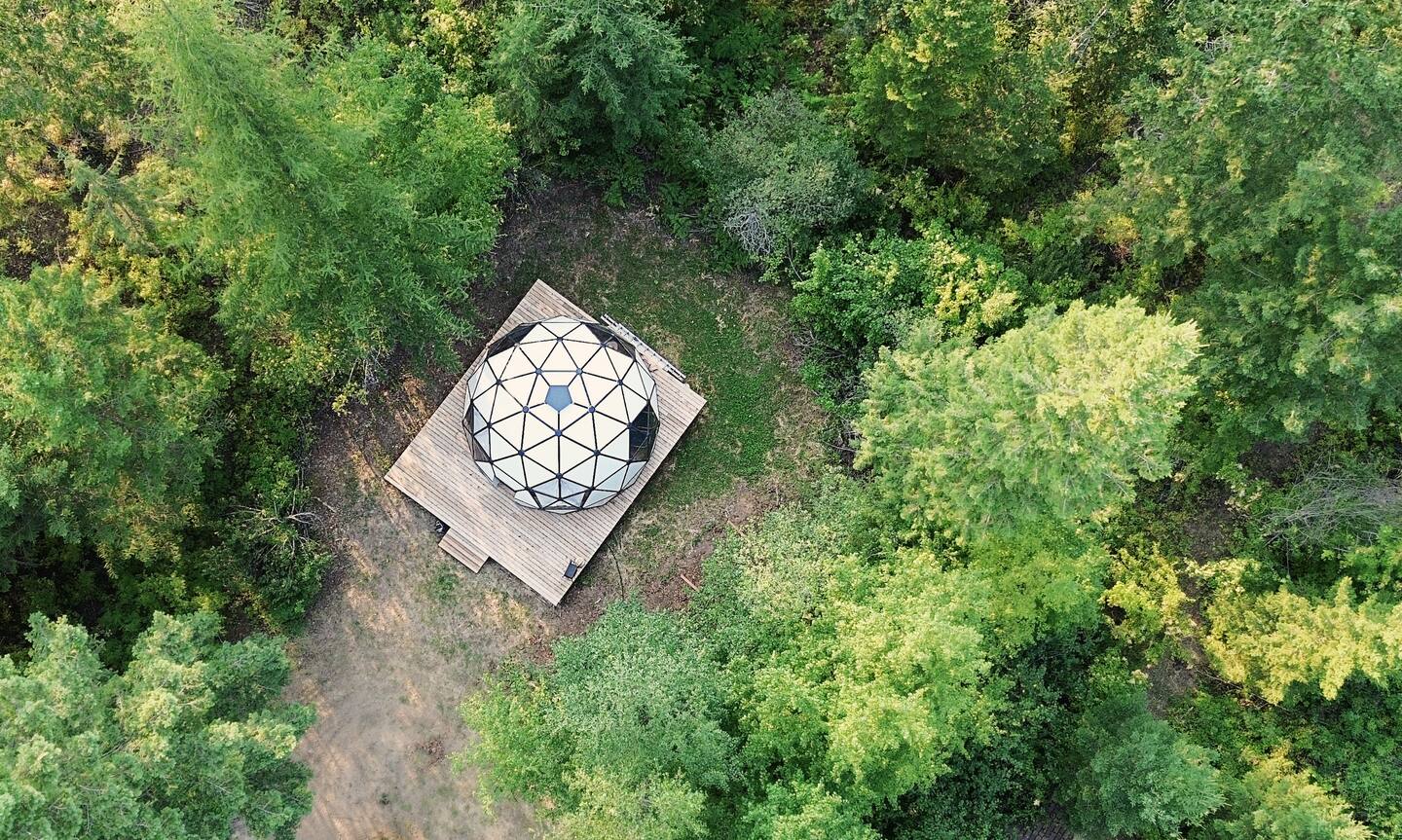 Drone shot of the dome